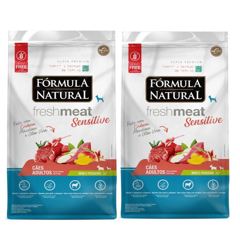 Kit 2 Ração Fórmula Natural Fresh Meat Sensitive Cão Peq 7kg